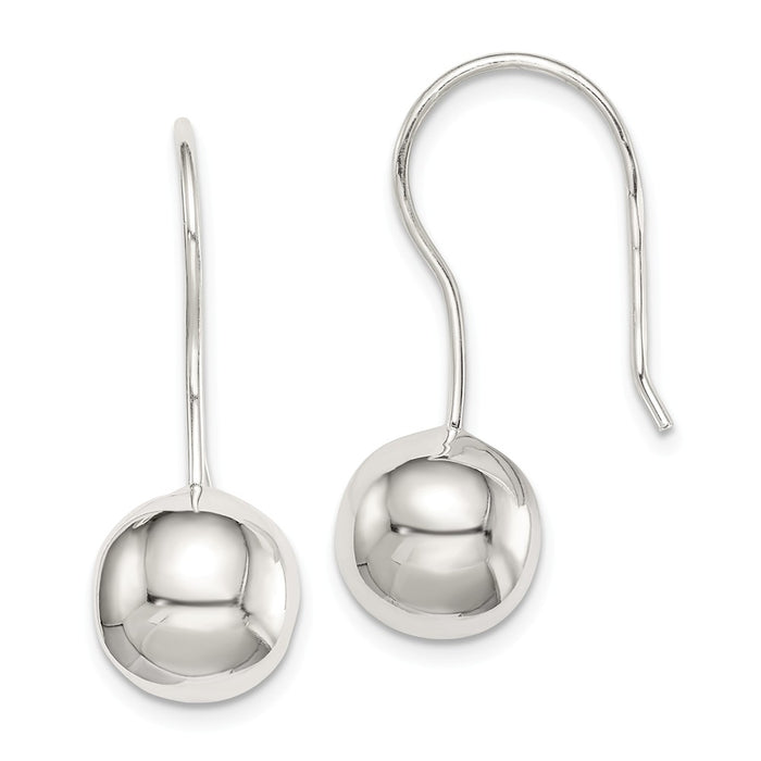 Stella Silver 925 Sterling Silver 10mm Ball Earrings, 22mm x 10mm