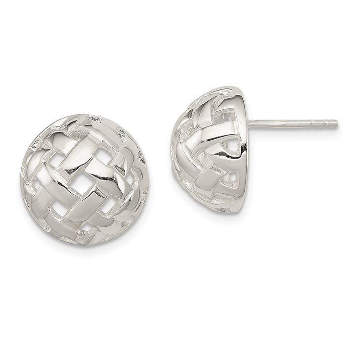 Stella Silver 925 Sterling Silver 14mm Fancy Ball Post Earrings, 14mm x 14mm