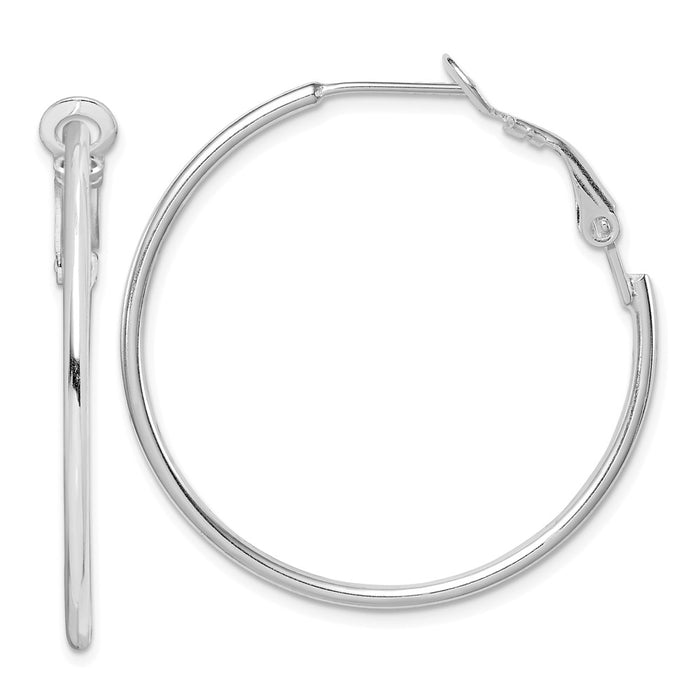 Stella Silver 925 Sterling Silver Omega Back Hoops, 36mm x 35mm