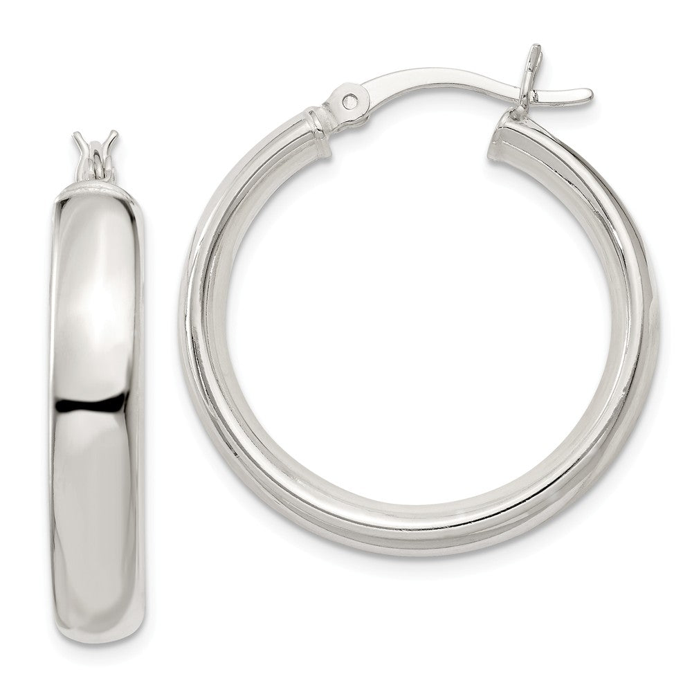 Stella Silver 925 Sterling Silver 5mm Hoop Earrings, 27mm x 25mm