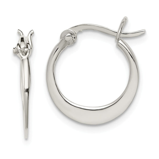 Stella Silver 925 Sterling Silver Flat Hoop Earrings, 18mm x 15mm