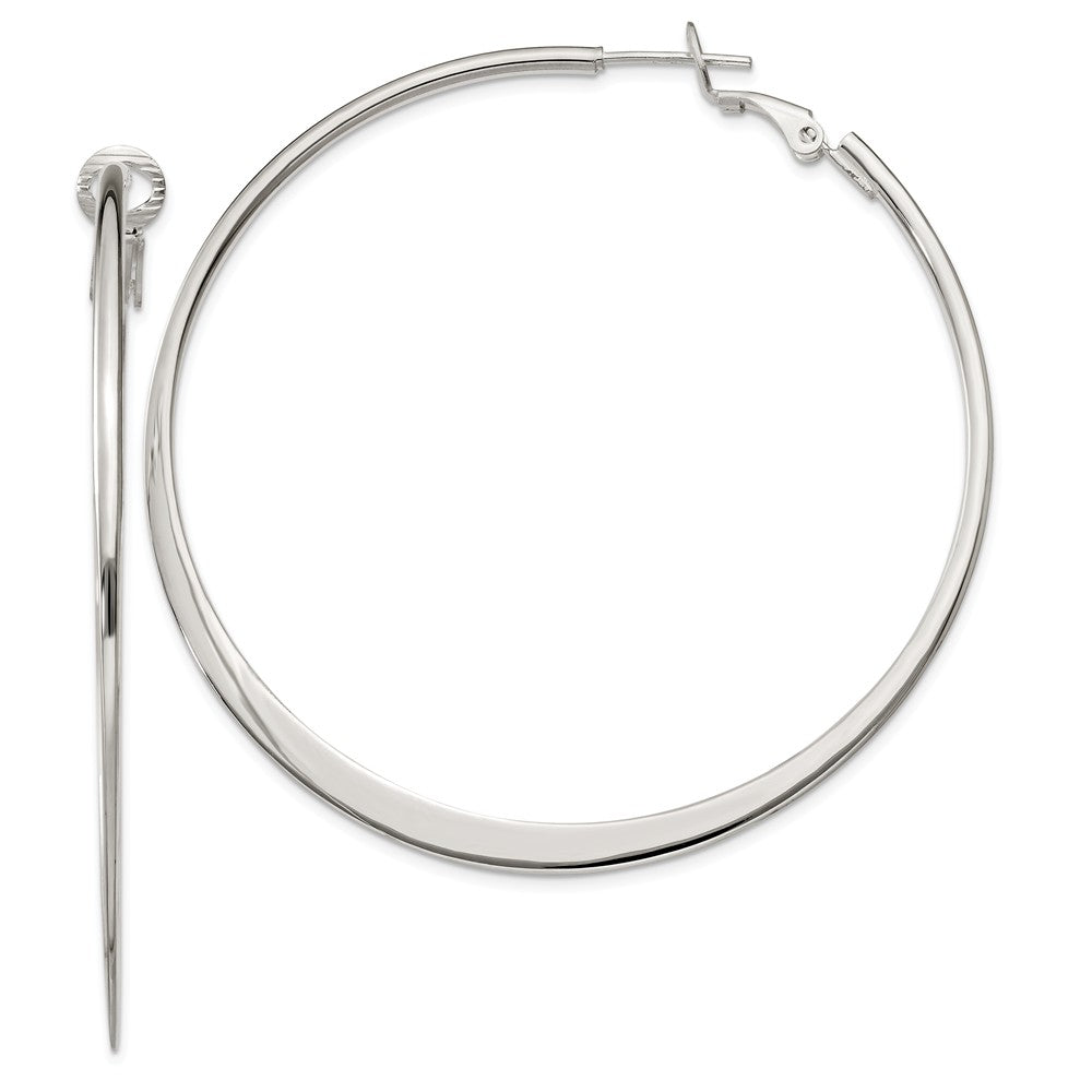 Stella Silver 925 Sterling Silver Hoop Earrings, 59mm x 57mm