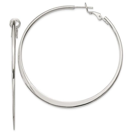 Stella Silver 925 Sterling Silver Hoop Earrings, 59mm x 57mm