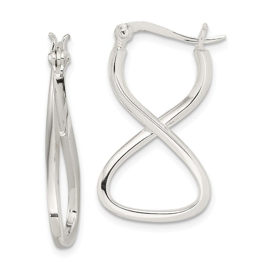 Stella Silver 925 Sterling Silver Twisted Oval Hoop Earrings, 28mm x 17mm