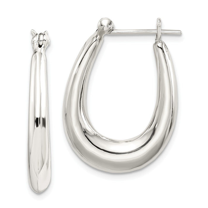 Stella Silver 925 Sterling Silver Oval Hoop Earrings, 25mm x 19mm