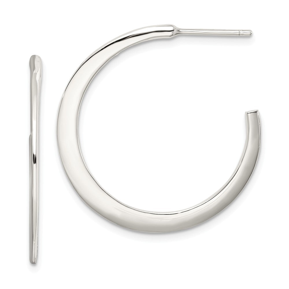 Stella Silver 925 Sterling Silver Post Hoop Earrings, 30mm x 30mm