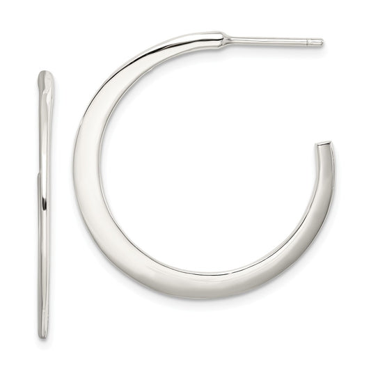 Stella Silver 925 Sterling Silver Post Hoop Earrings, 30mm x 30mm