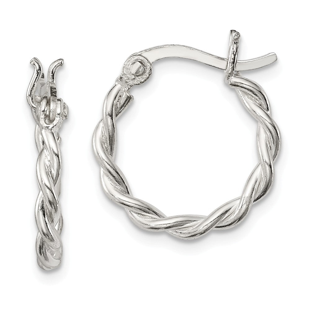 Stella Silver 925 Sterling Silver Twisted Hoop Earrings, 20mm x 12mm