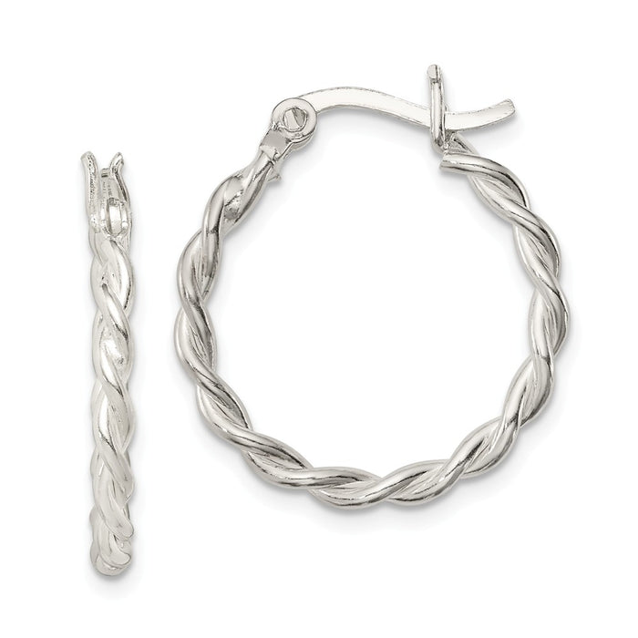 Stella Silver 925 Sterling Silver Twisted Hoop Earrings, 21mm x 20mm