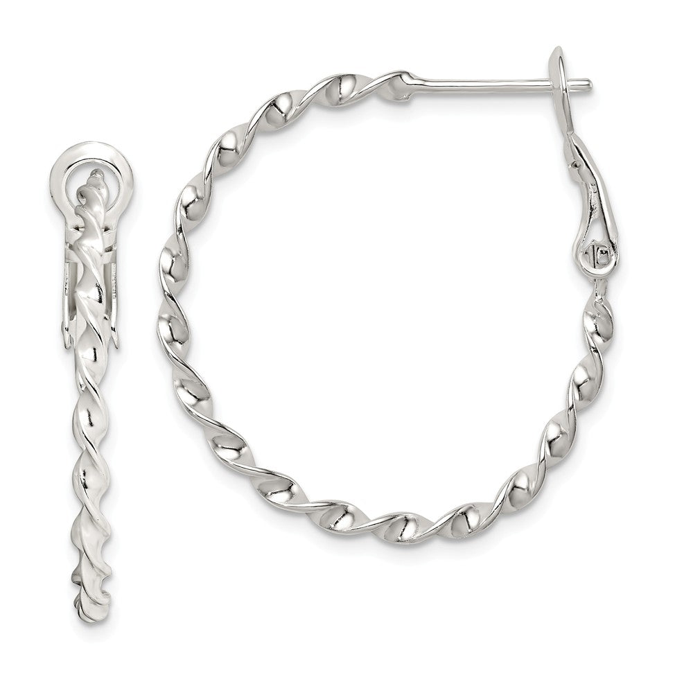 Stella Silver 925 Sterling Silver Twisted Hoop Earrings, 28mm x 27mm