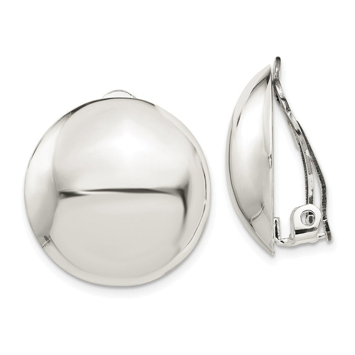 Stella Silver 925 Sterling Silver Non-Pierced Button Earrings, 23mm x 22mm