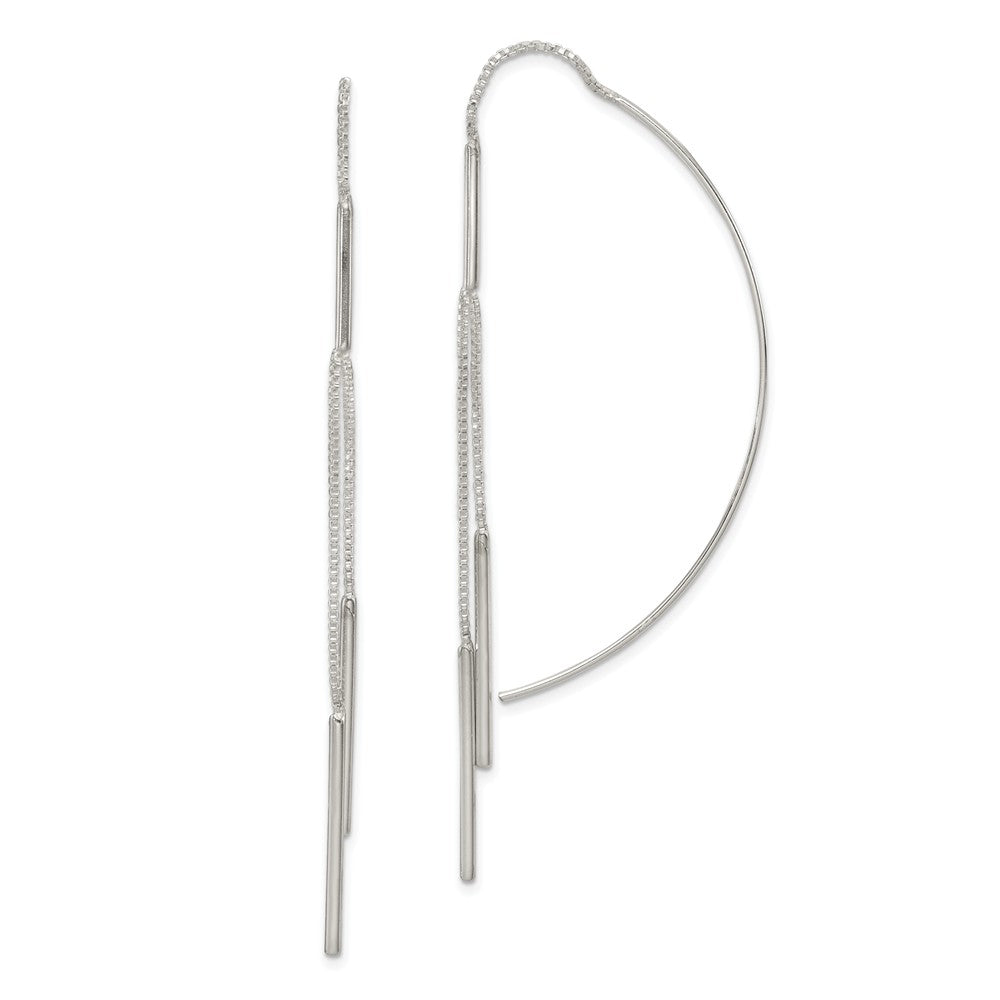 Stella Silver 925 Sterling Silver Threader Earrings, 71mm x 1mm