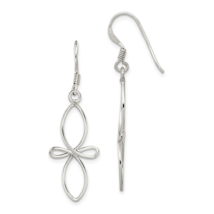 Stella Silver 925 Sterling Silver Fancy Earrings, 46mm x 13mm