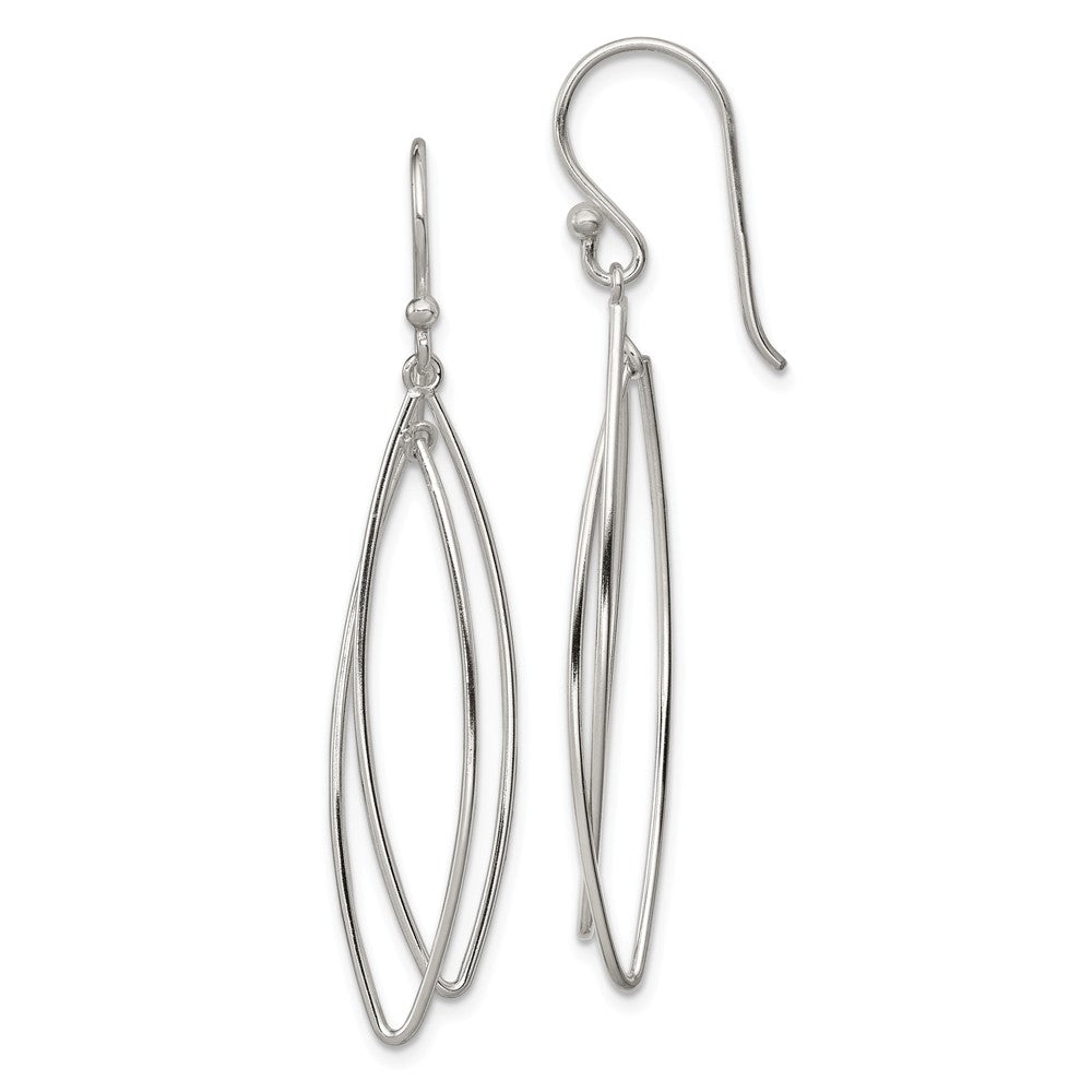 Stella Silver 925 Sterling Silver Multi-Hoop Dangle Earrings, 58mm x 9mm