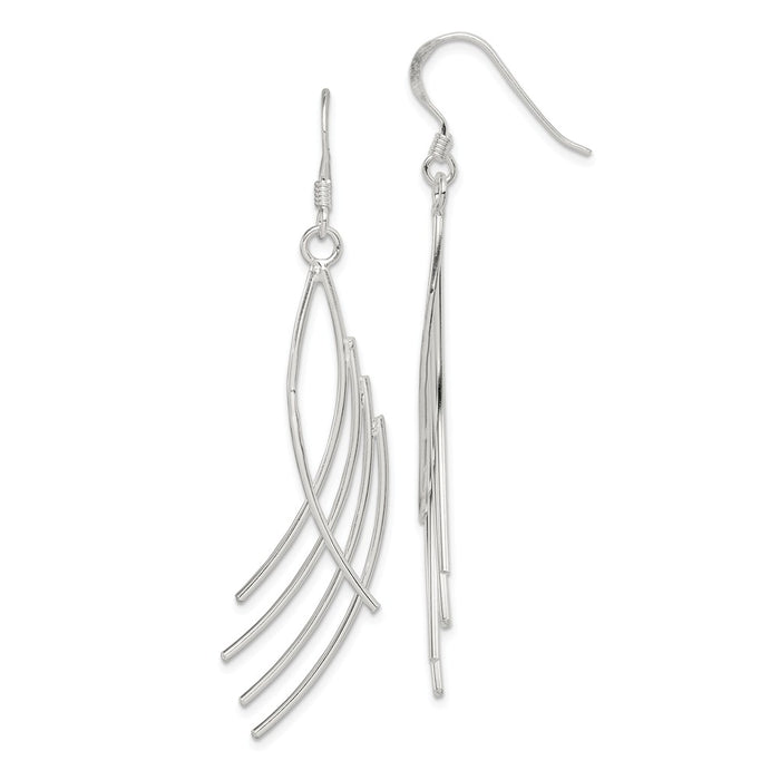 Stella Silver 925 Sterling Silver Fancy Earrings, 62mm x 15mm