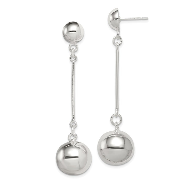 Stella Silver 925 Sterling Silver 14mm Ball Earrings, 63mm x 15mm