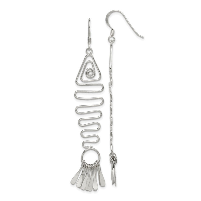 Stella Silver 925 Sterling Silver Fancy Earrings, 78mm x 19mm