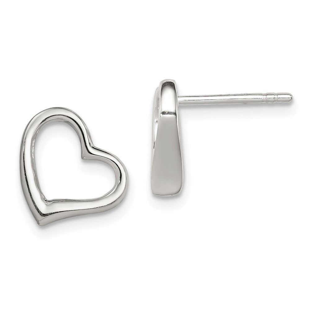 Stella Silver 925 Sterling Silver Heart Earrings, 10mm x 10mm