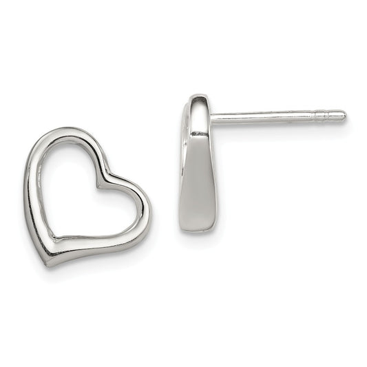 Stella Silver 925 Sterling Silver Heart Earrings, 10mm x 10mm