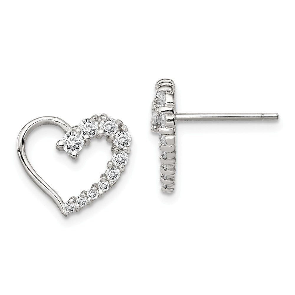 Stella Silver 925 Sterling Silver Cubic Zirconia ( CZ ) Journey Earrings, 12mm x 13mm