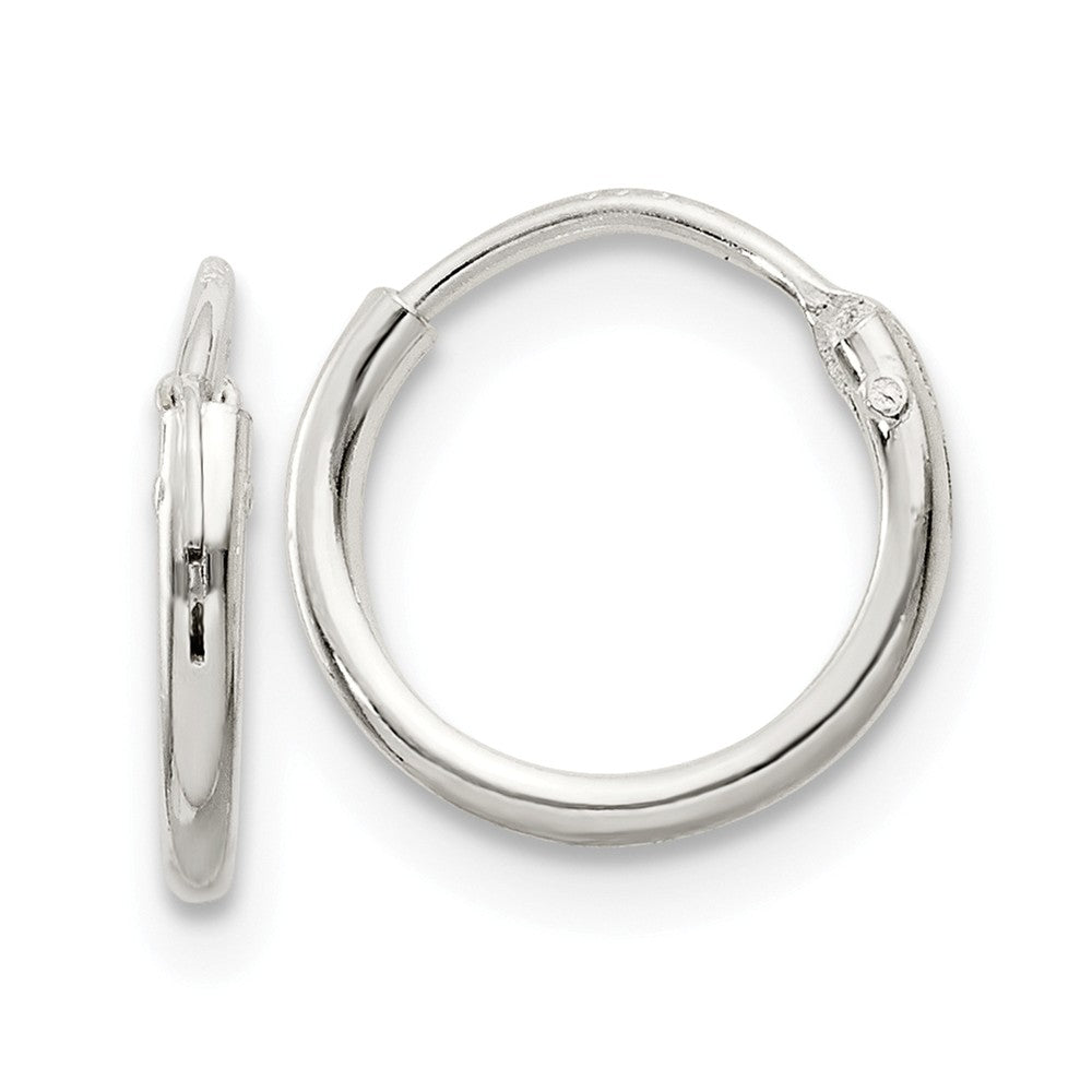 Stella Silver 925 Sterling Silver 1.3mm Hoop Earrings, 10mm x 10mm