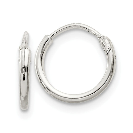 Stella Silver 925 Sterling Silver 1.3mm Hoop Earrings, 10mm x 10mm