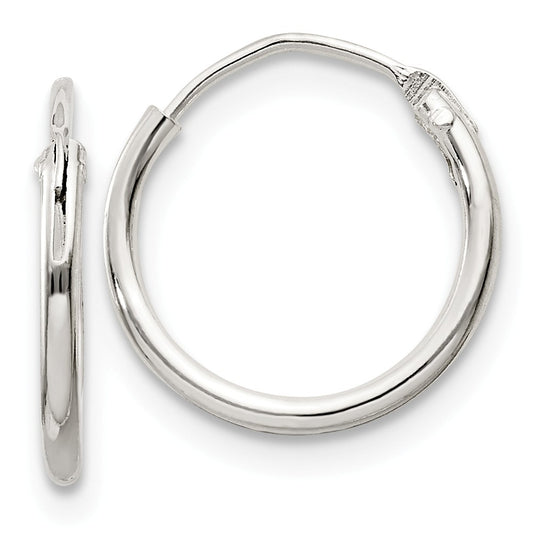 Stella Silver 925 Sterling Silver 1.3mm Hoop Earrings, 12mm x 12mm