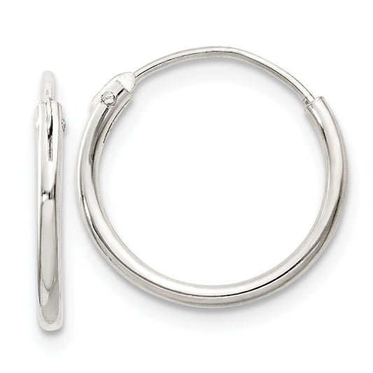 Stella Silver 925 Sterling Silver 1.3mm Hoop Earrings, 14mm x 14mm