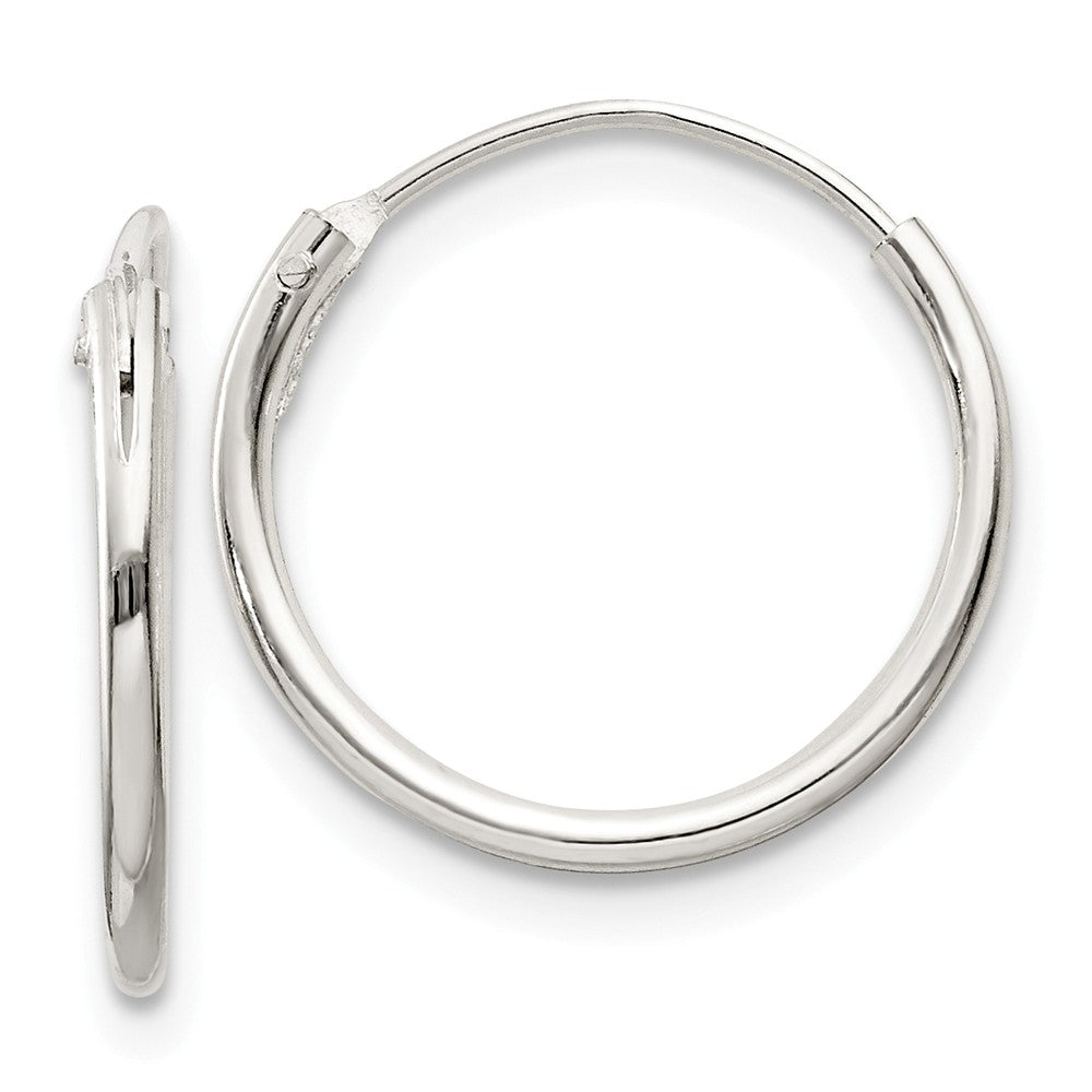 Stella Silver 925 Sterling Silver 1.3mm Hoop Earrings, 15mm x 15mm