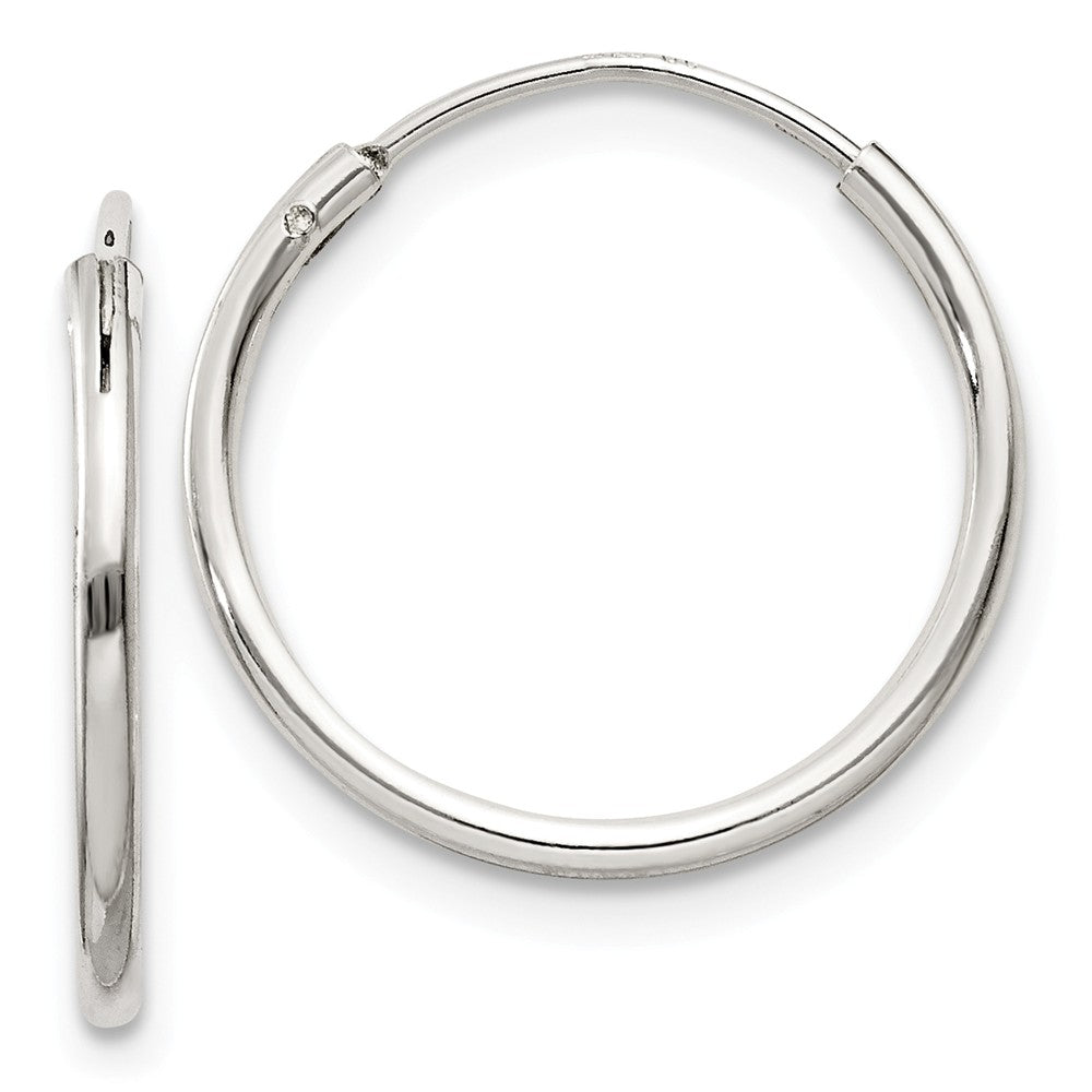 Stella Silver 925 Sterling Silver 1.3mm Hoop Earrings, 16mm x 16mm