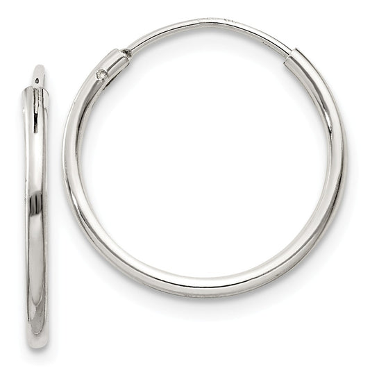 Stella Silver 925 Sterling Silver 1.3mm Hoop Earrings, 16mm x 16mm