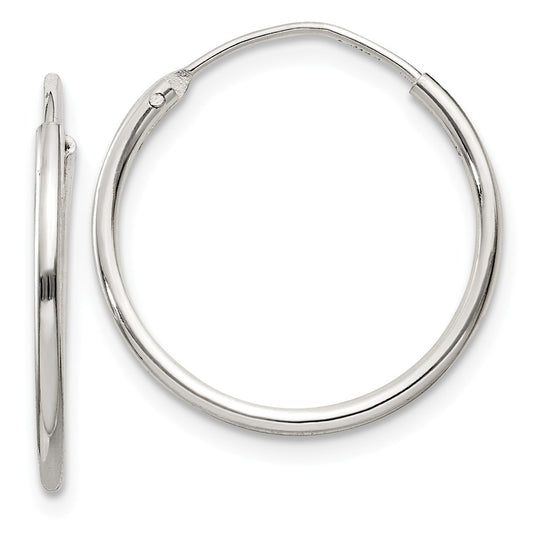 Stella Silver 925 Sterling Silver 1.3mm Hoop Earrings, 19mm x 19mm