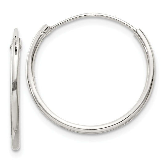 Stella Silver 925 Sterling Silver 1.3mm Hoop Earrings, 20mm x 20mm