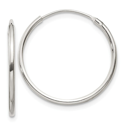 Stella Silver 925 Sterling Silver 1.3mm Hoop Earrings, 21mm x 21mm
