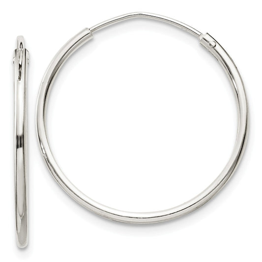 Stella Silver 925 Sterling Silver 1.3mm Hoop Earrings, 22mm x 22mm