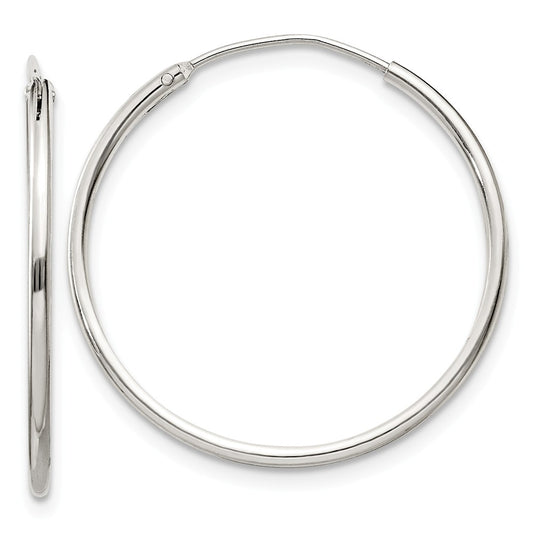 Stella Silver 925 Sterling Silver 1.3mm Hoop Earrings, 25mm x 25mm