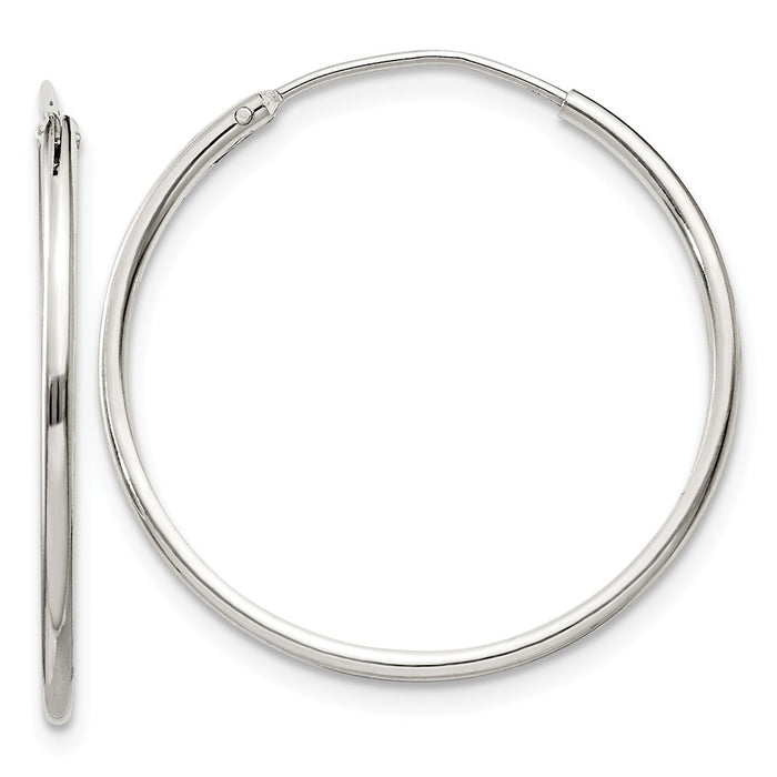 Stella Silver 925 Sterling Silver 1.3mm Hoop Earrings, 25mm x 25mm