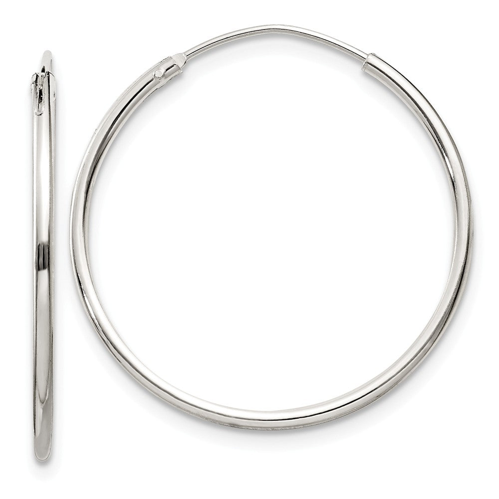 Stella Silver 925 Sterling Silver 1.3mm Hoop Earrings, 26mm x 26mm