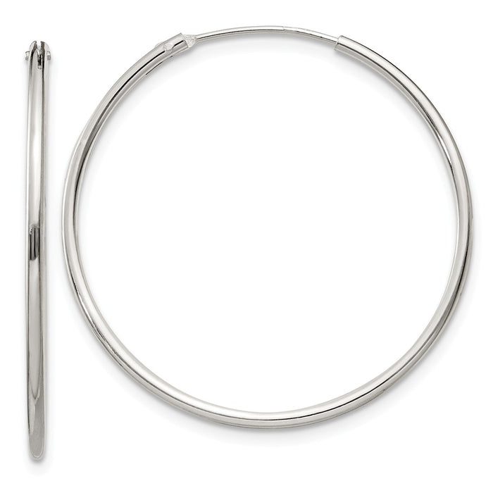 Stella Silver 925 Sterling Silver 1.3mm Hoop Earrings, 30mm x 30mm