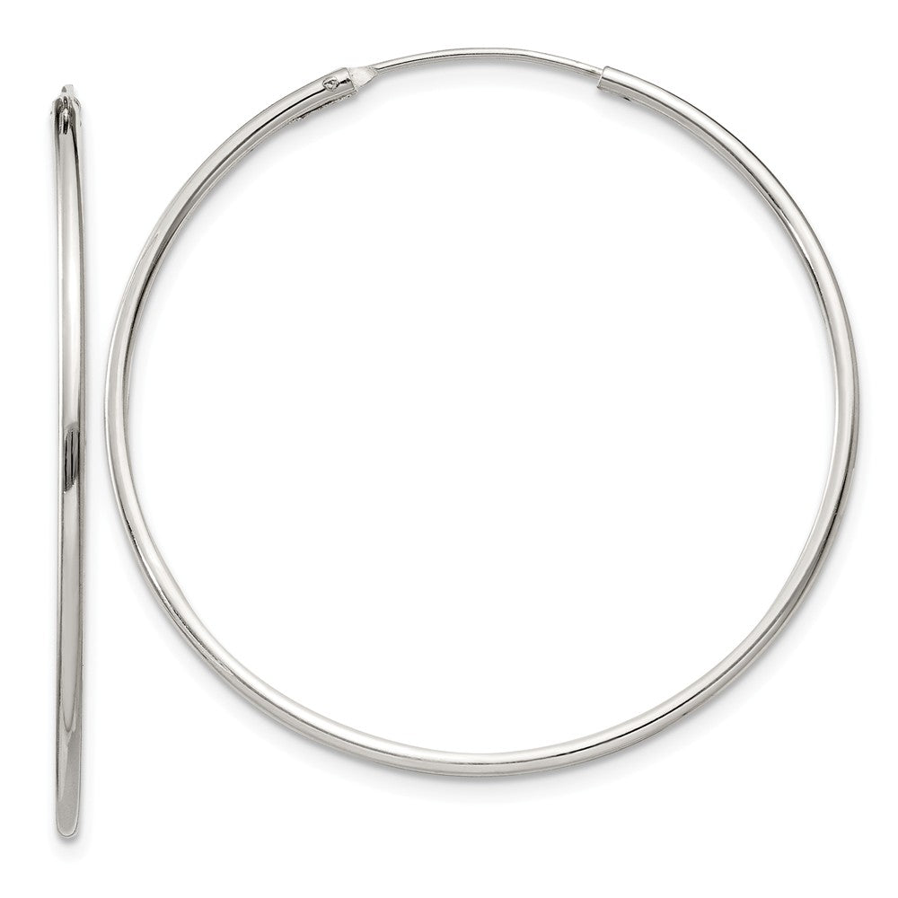 Stella Silver 925 Sterling Silver 1.3mm Hoop Earrings, 35mm x 35mm