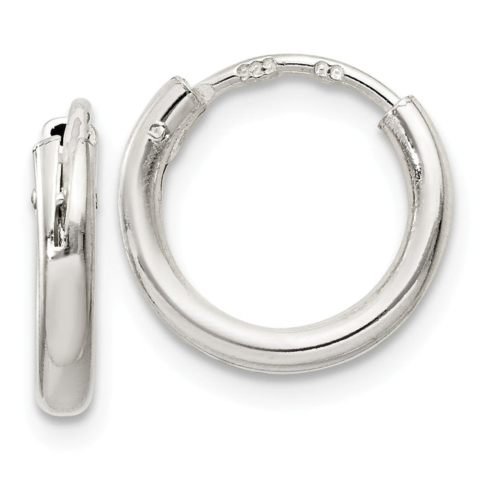 Stella Silver 925 Sterling Silver 2mm Hoop Earrings, 12mm x 12mm