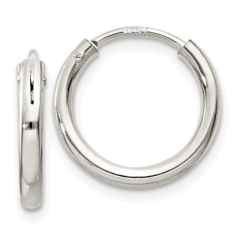Stella Silver 925 Sterling Silver 2mm Hoop Earrings, 14mm x 14mm