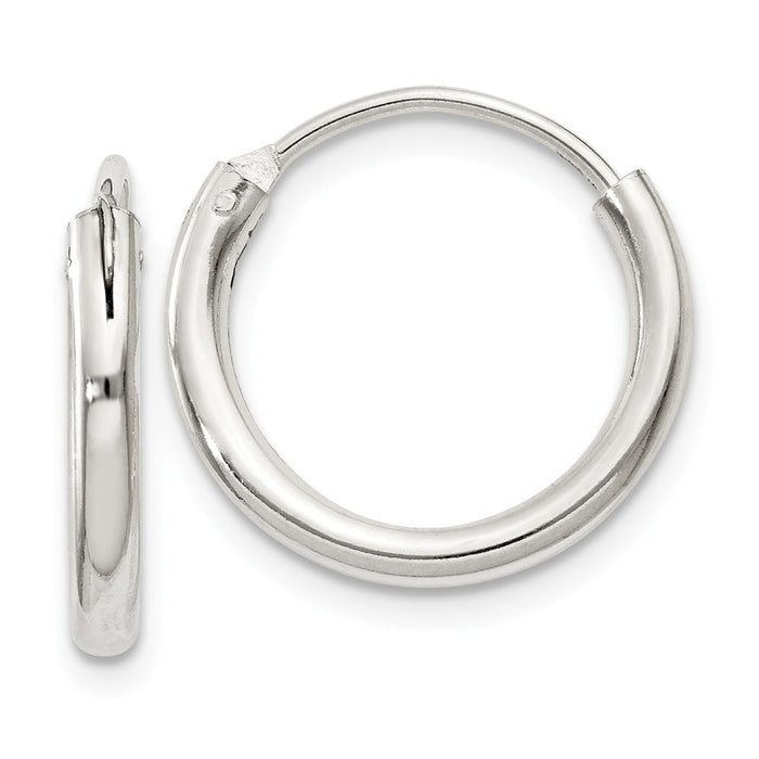 Stella Silver 925 Sterling Silver 2mm Hoop Earrings, 16mm x 16mm