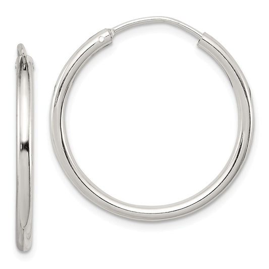 Stella Silver 925 Sterling Silver 2mm Hoop Earrings, 26mm x 26mm