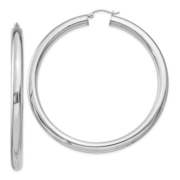 Stella Silver 925 Sterling Silver Rhodium-plated 5mm Polished Hoop Earrings, 67mm x 65mm