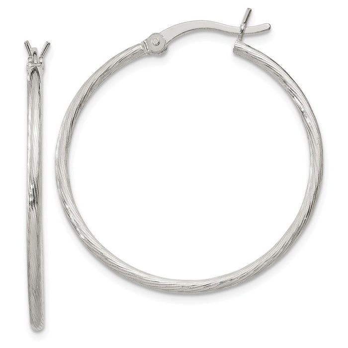 Stella Silver 925 Sterling Silver Hoop Earrings, 33mm x 31mm