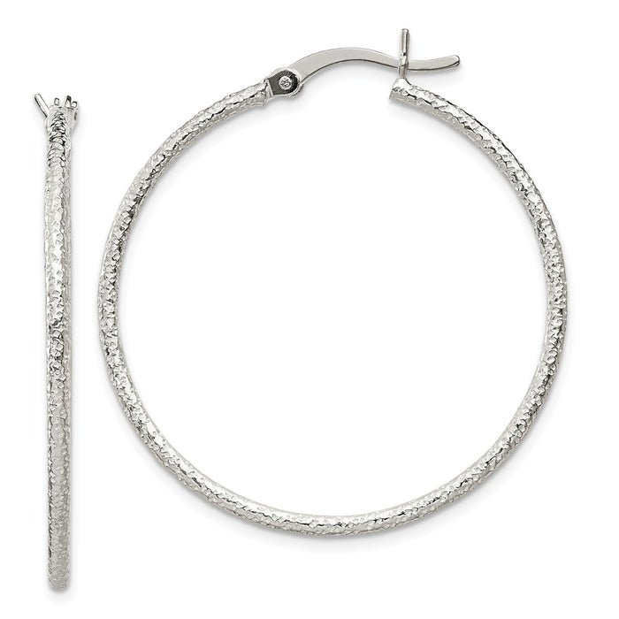 Stella Silver 925 Sterling Silver 35mm Hoop Earrings, 39mm x 36mm