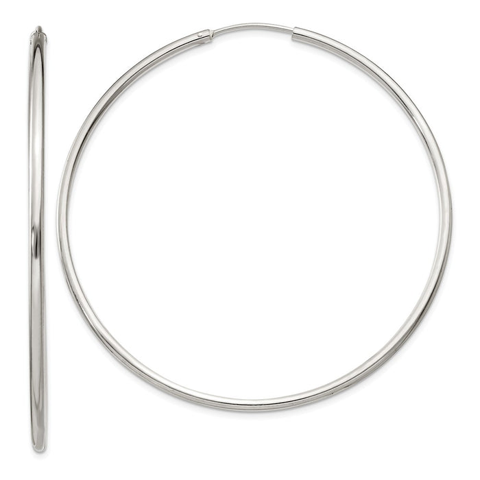 Stella Silver 925 Sterling Silver Hoop Earrings, 61mm x 60mm