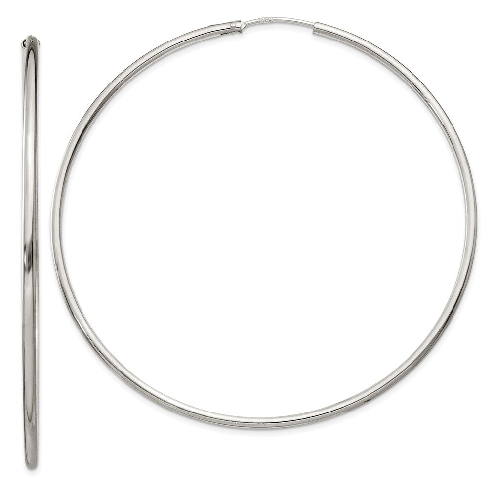 Stella Silver 925 Sterling Silver Hoop Earrings, 70mm x 70mm