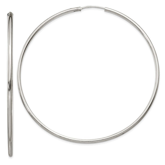 Stella Silver 925 Sterling Silver Hoop Earrings, 70mm x 70mm